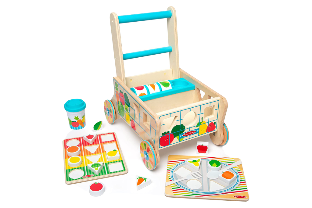 Melissa & Doug Wooden Shape Sorting Grocery Cart