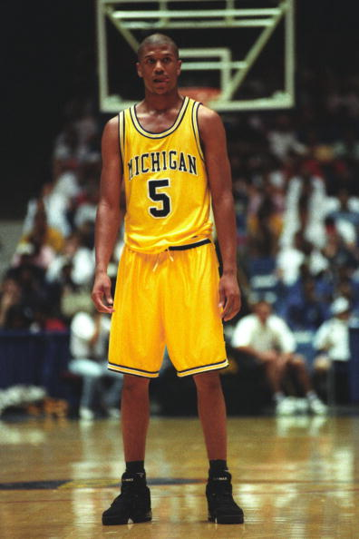 Jalen Rose at Michigan during the 1993 Big Ten Tournament.