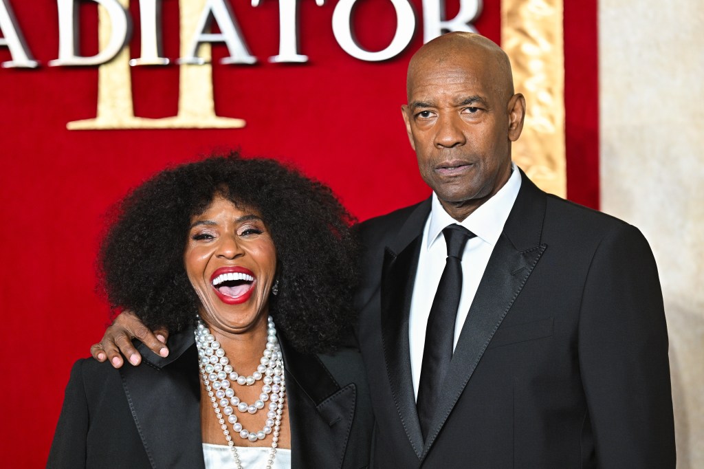 Pauletta Washington and Denzel Washington attending the 'Gladiator II' Royal Film Performance and Global Premiere at Leicester Square, London