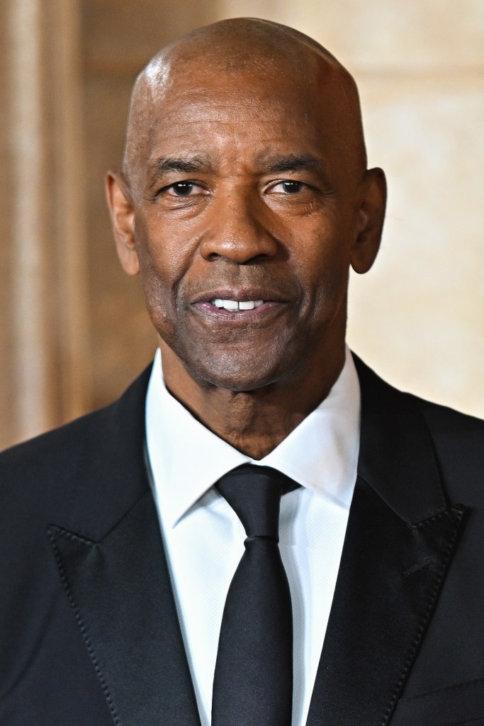 Denzel Washington in a suit and tie attending the Global Premiere of Gladiator II at Leicester Square, London on November 13, 2024