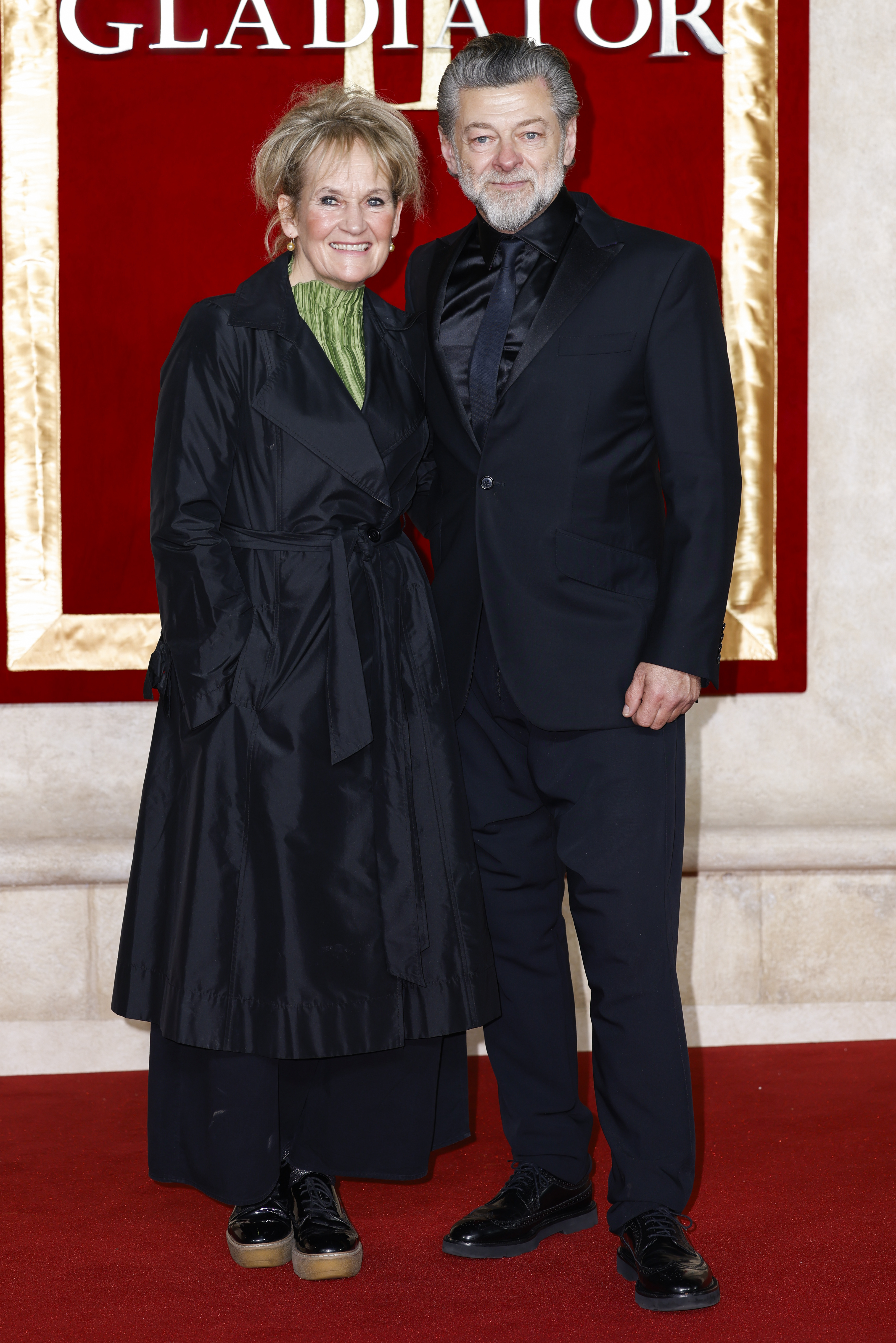 Lorraine Ashbourne and Andy Serkis attend "Gladiator II" The Royal Film Performance and Global Premiere at Leicester Square