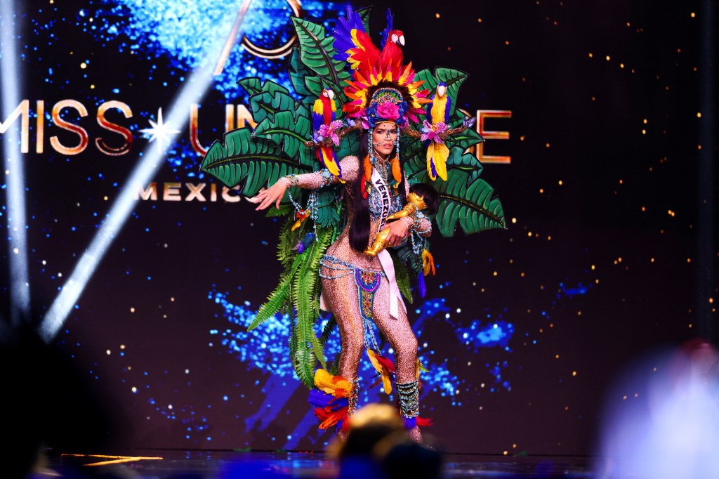 Miss Venezuela Ileana Marquez participating in the National Costume show during the 73rd Miss Universe pageant in Mexico City, 2024