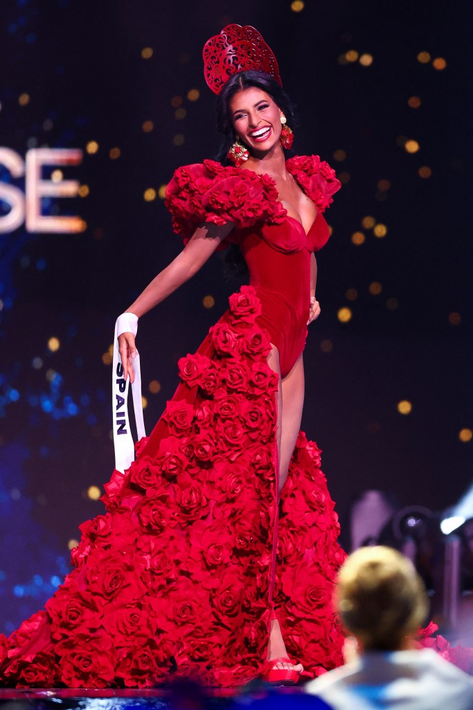 Miss Spain Michelle Jimenez participating in the National Costume show at the 73rd Miss Universe pageant in Mexico City, Mexico