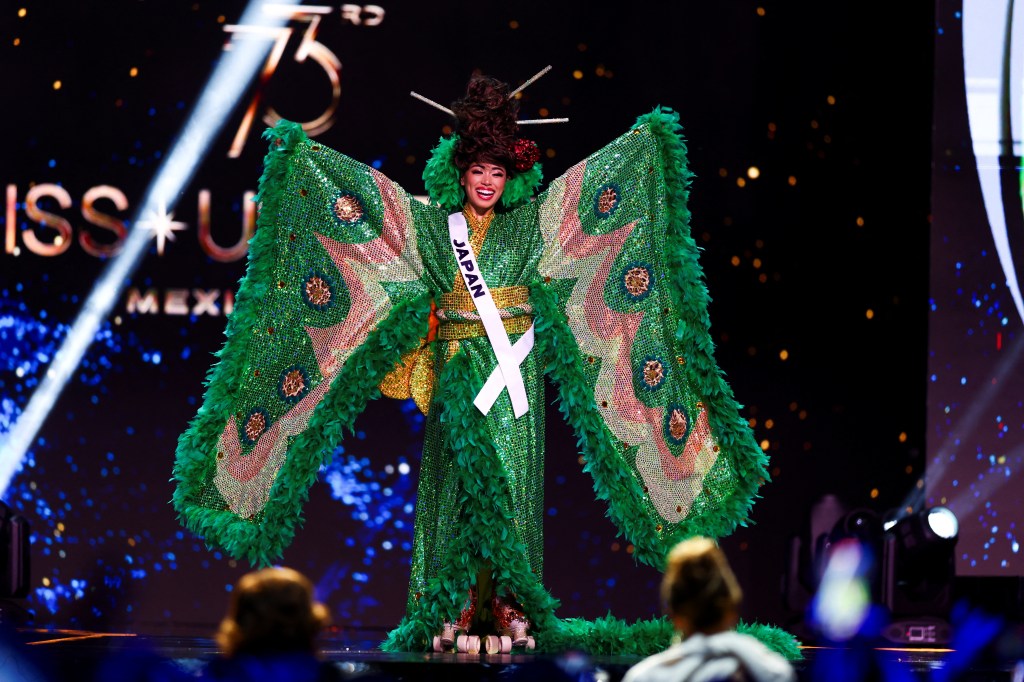 Miss Japan Kaya Chakrabortty wearing national costume at the 73rd Miss Universe pageant in Mexico City, November 14, 2024