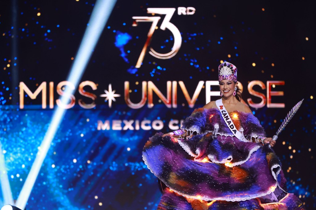 Miss Canada, Ashley Callingbull, participating in the 73rd Miss Universe Preliminary Competition in Mexico City