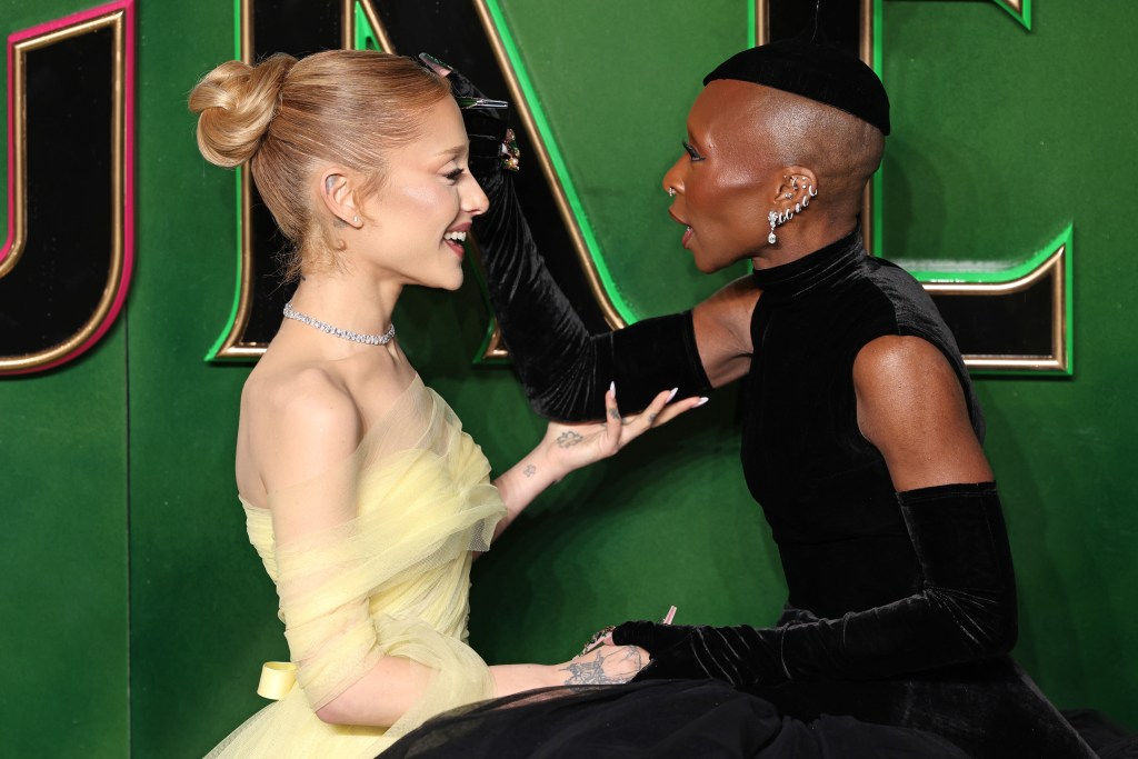 Ariana Grande and Cynthia Erivo attends the "Wicked: Part One" UK Premiere 