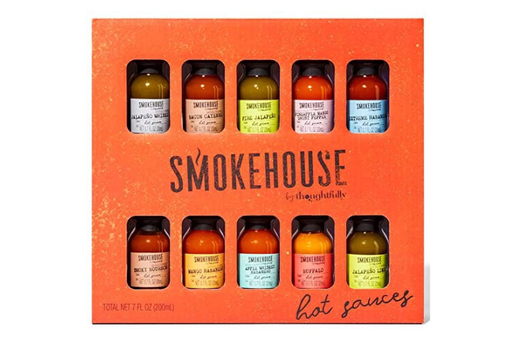 Smokehouse by Thoughtfully, Hot Sauce Gift Set, Variety of Natural Flavors, Set of 10