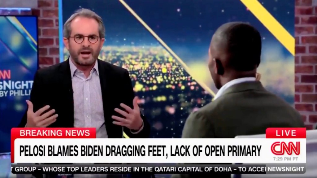 CNN commentator Shermichael Singleton in a heated argument with author Jay Michaelson (left) over culture war issues and Kamala Harris' election loss