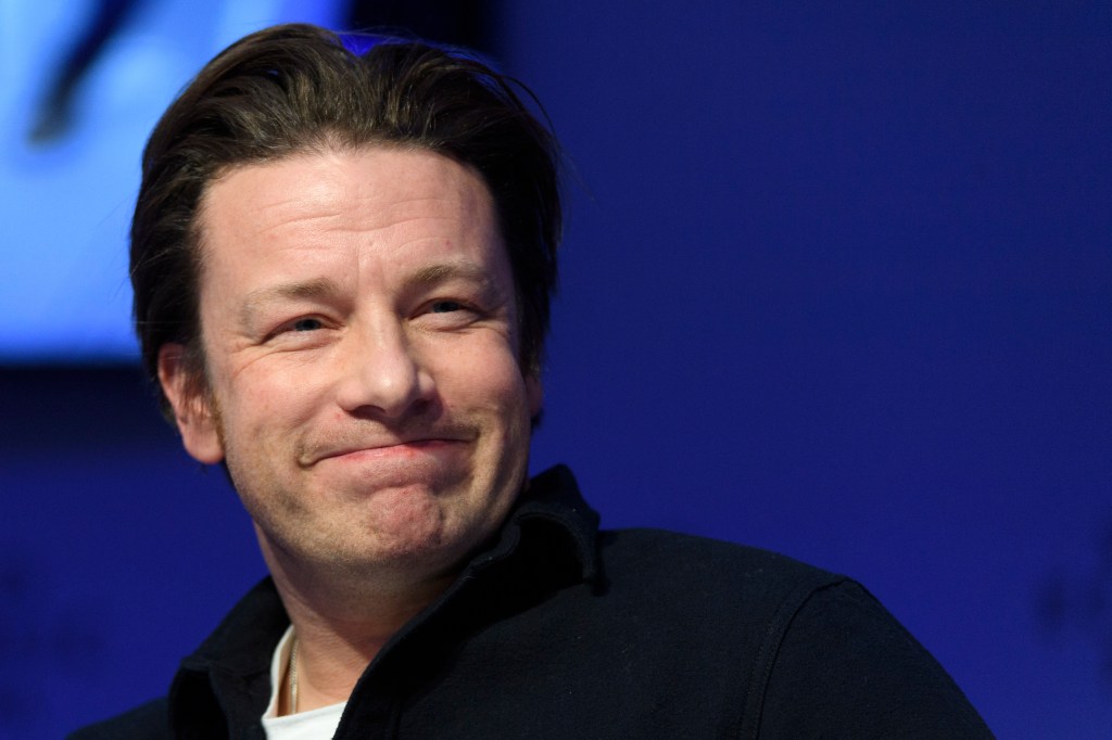 British chef Jamie Oliver attends a panel session during the 47th annual meeting of the World Economic Forum, WEF, in Davos, Switzerland