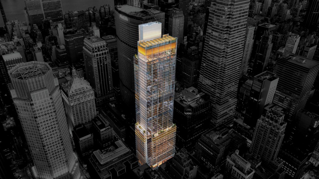 BXP released first rendering for its proposed 950,000 square-foot tower, designed by Kohn Pedersen Fox, at 343 Madison Ave., between East 44th and 45th streets.