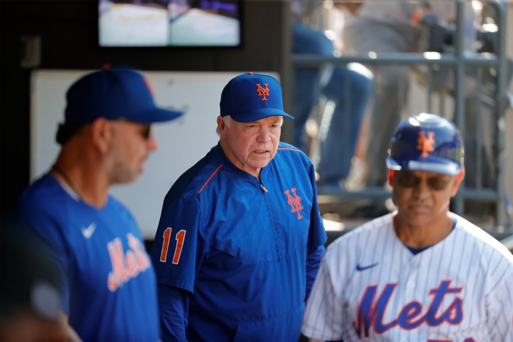 Mets manager Buck Showalter in the dugout at Citi Field on Oct. 1, 2023.