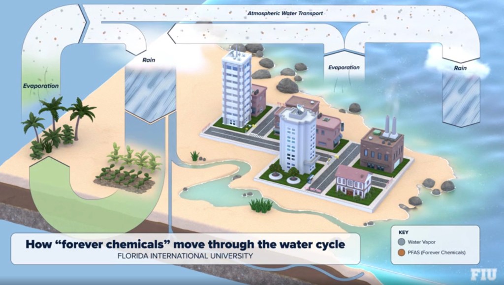 A diagram illustrating the water cycle