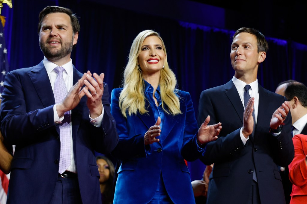 Donald Trump's daughter Ivanka made her first appearance of the 2024 campaign as she joined her father on stage for his victory speech early Wednesday.