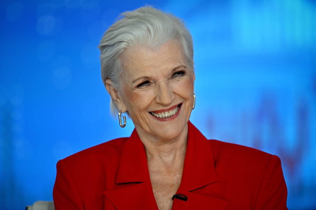 Maye Musk visits âThe Bottom Line with Dagen and Duffyâ at Fox Business Network Studios on October 31, 2024 in New York City.