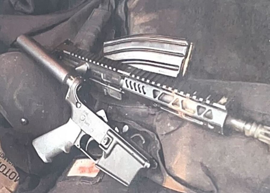 AR-15 rifle seized from migrant. 