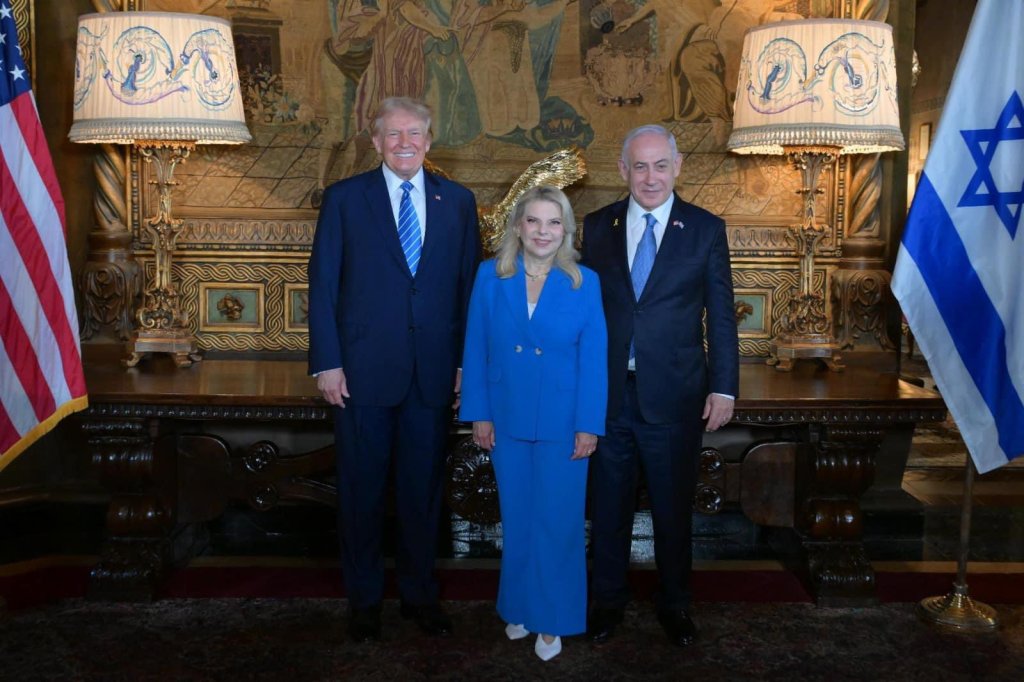 Donald Trump, Sara Netanyahu and Benjamin  Netanyahu