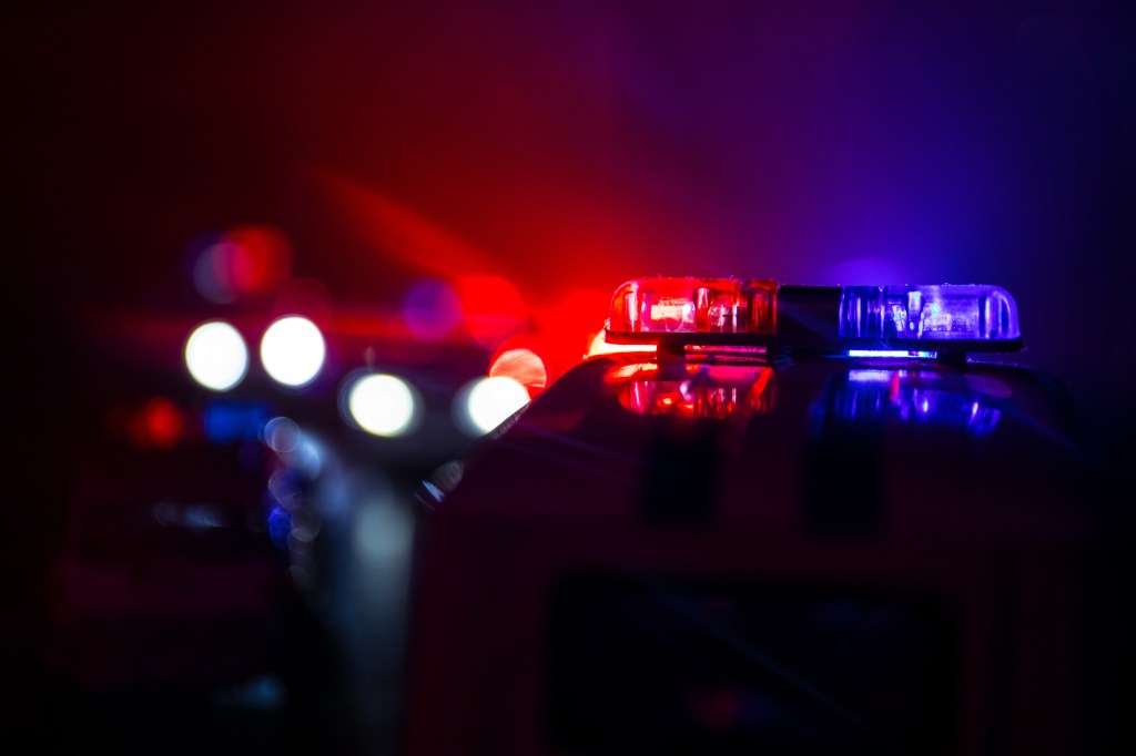 A photo showing the top of a police car.