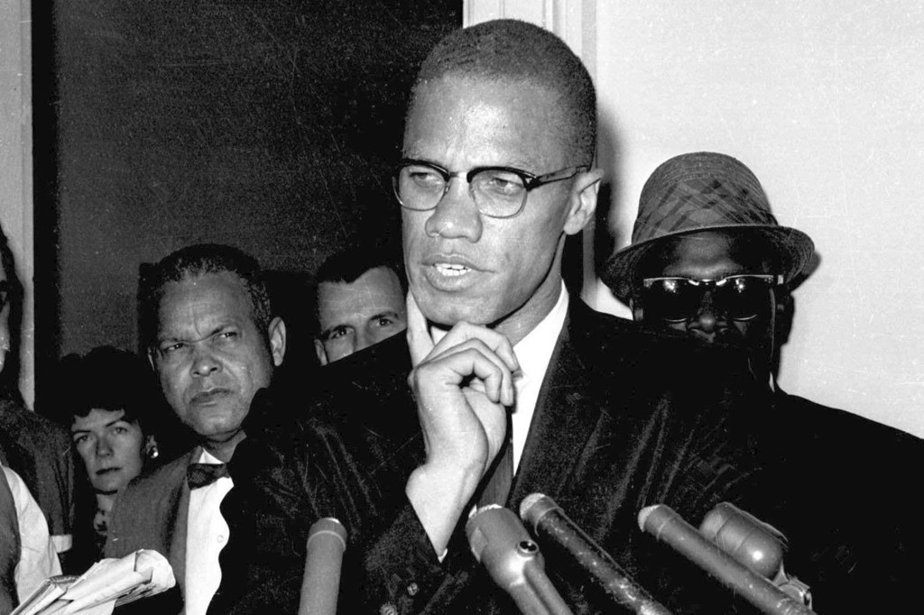 Malcolm X speaks to reporters in Washington, D.C., May 16, 1963.