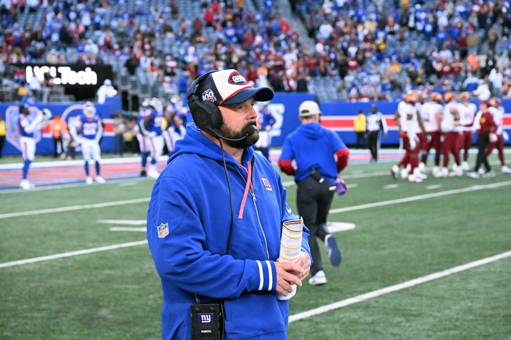 Brian Daboll looks on during the Giants' loss to the Commanders on Nov. 3, 2024. 