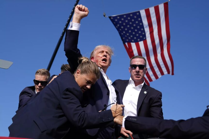 Donald Trump in Butler, PA. Evan Vucci/AP Photo.