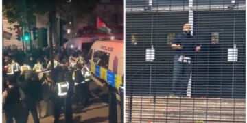 Anti-Israel Protests Break Out Near UK Prime Minister's Residence Hours After Terrorist Attack on Manchester Synagogue