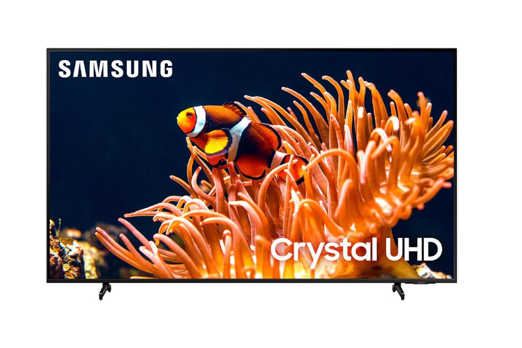 A TV displaying an image of a fish