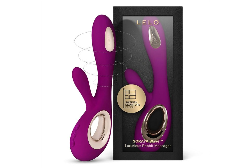 Purple and gold massager in a box