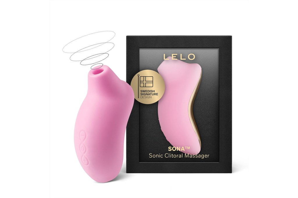 Pink device next to a black box