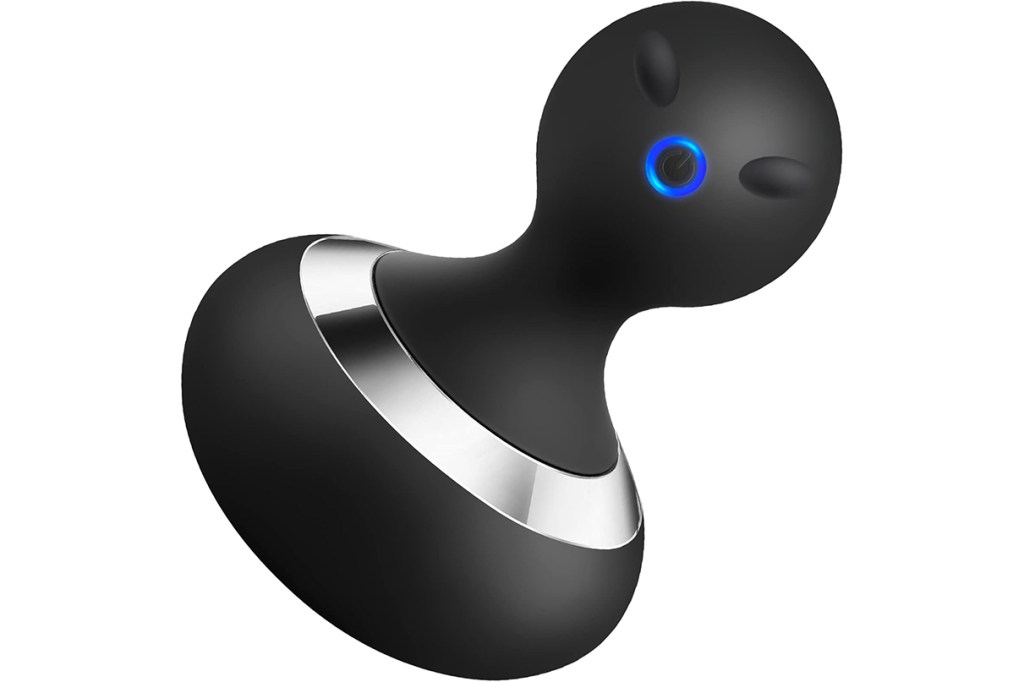 Black hourglass-shaped device