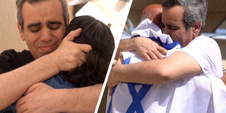 Emotional Moment Israeli Hostage Omri Miran Reunites with Wife and Dad (Video)