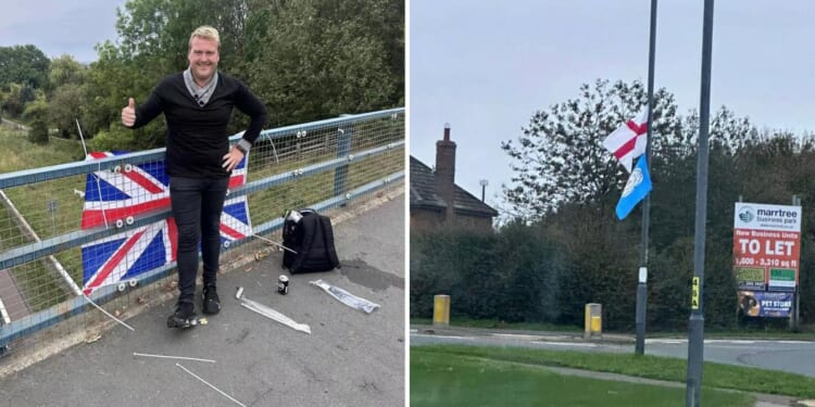 British dad fired from teaching job for hanging 150 national flags around his hometown
