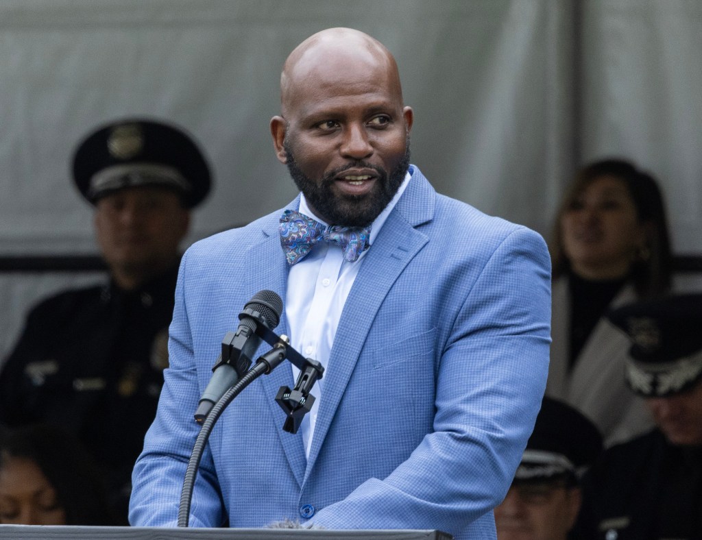 Deputy Mayor Brian K. Williams delivering a speech.