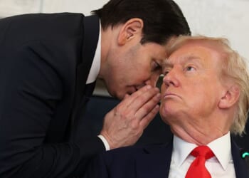 Photo Captures What Was On The Note Rubio Handed Trump Ahead Of Peace Deal