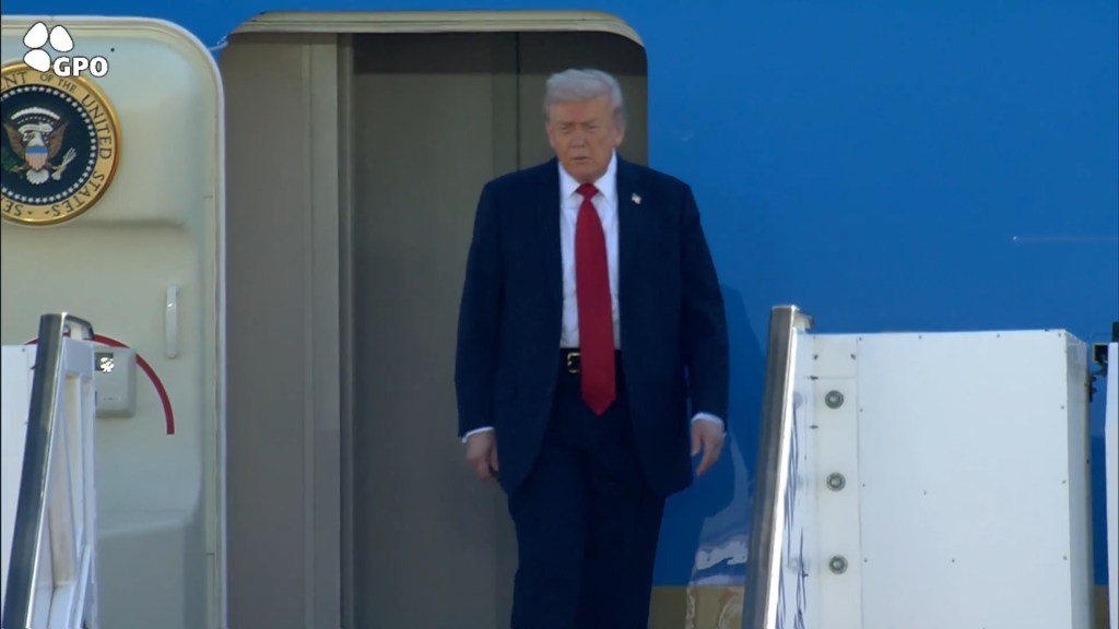 President Donald Trump arrives in Israel on October 13, 2025.