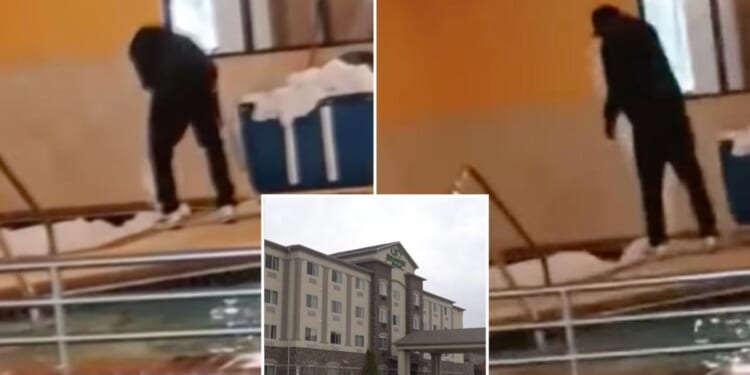 North Dakota Expressway Suites worker caught throwing bed sheets into hot tub horrifying guests