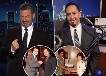 Jimmy Kimmel breaks down in tears paying tribute to childhood friend, bandleader Cleto Escobedo after his death