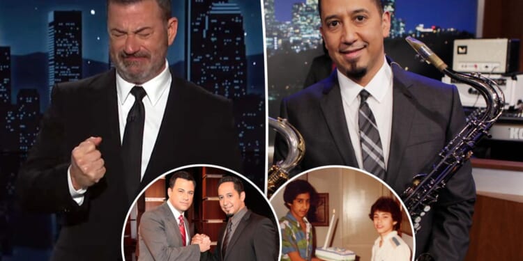 Jimmy Kimmel breaks down in tears paying tribute to childhood friend, bandleader Cleto Escobedo after his death
