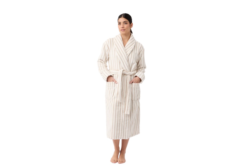 woman wearing a white robe