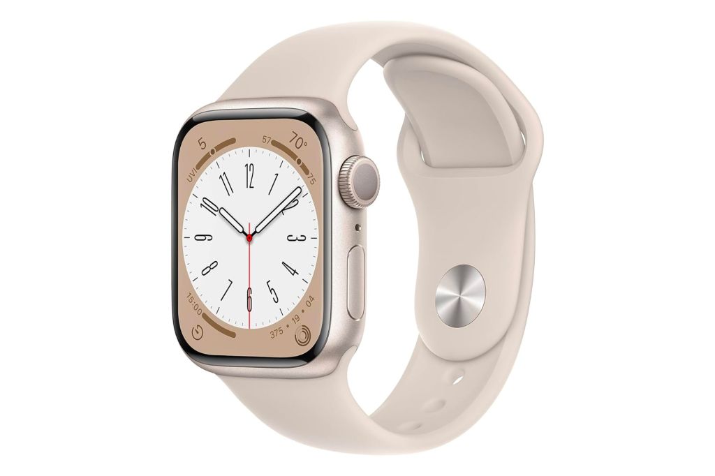 Cream colored Apple Series 8 Watch