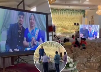 Indian newlyweds have 'virtual' wedding reception after flight canceled at last minute
