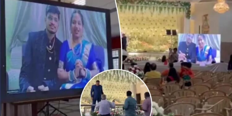 Indian newlyweds have 'virtual' wedding reception after flight canceled at last minute