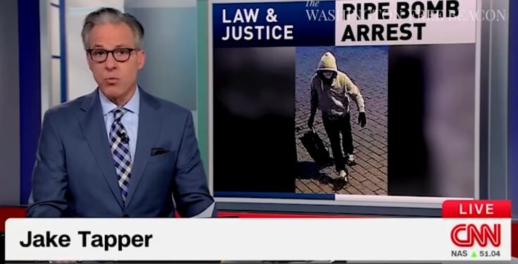 Jake Tapper Describes Pipe Bomb Suspect As 'White Man,' Airs Photo Disproving His Claim Minutes Later