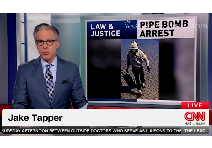 Jake Tapper Describes Pipe Bomb Suspect As 'White Man,' Airs Photo Disproving His Claim Minutes Later