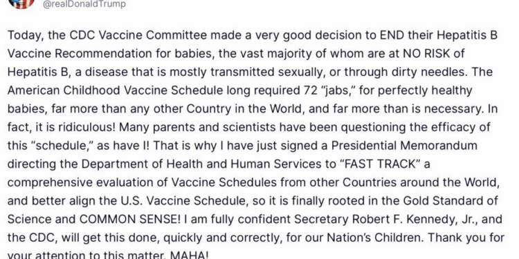 RFK Jr. Shakes Up Childhood Vax Schedule With Hep B Decision