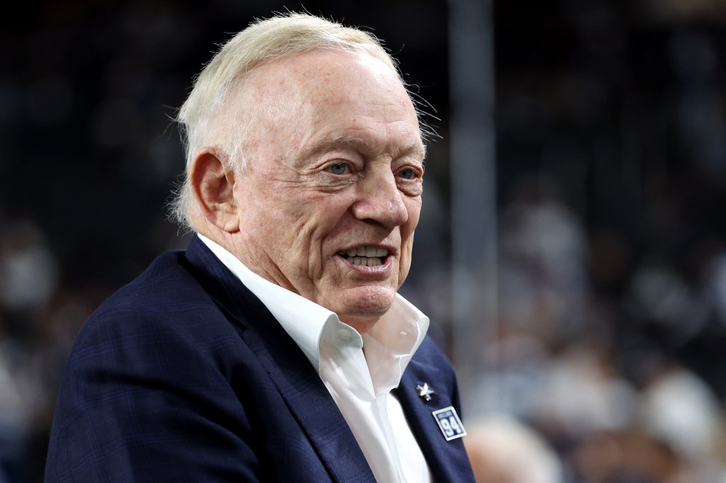 Dallas Cowboys owner Jerry Jones smiling.