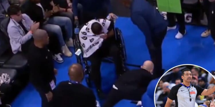NBA referee Bill Kennedy taken off on wheelchair after suffering injury