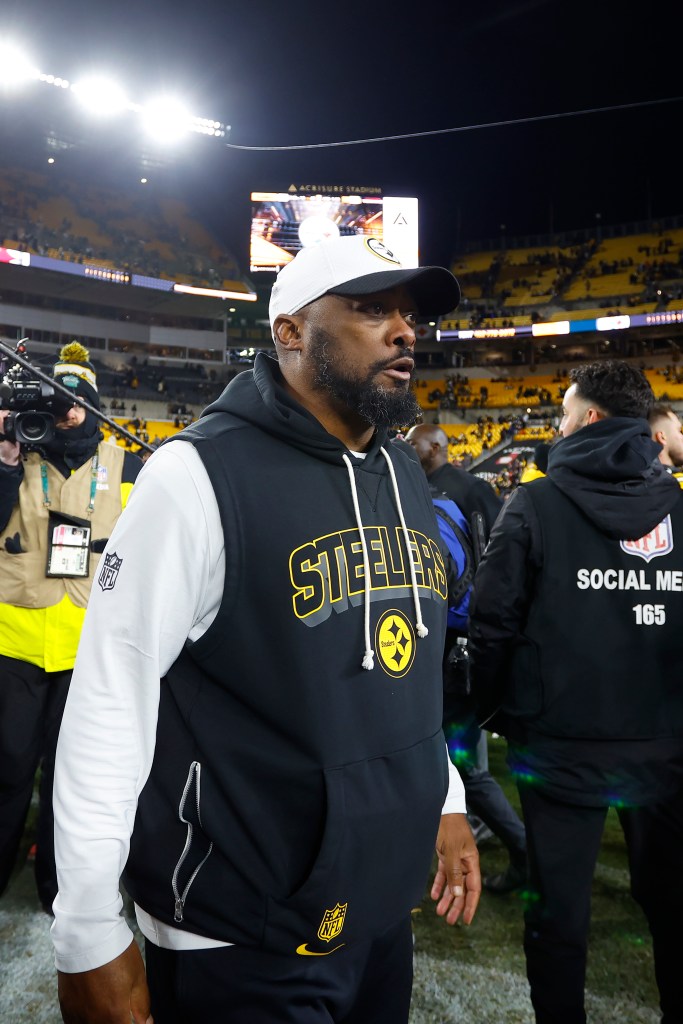 Mike Tomlin walks off the field on Jan. 12, 2026, following the Steelers' home playoff loss to the Texans.