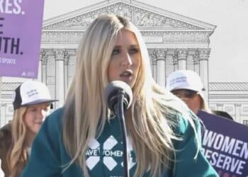 Women Rally At Supreme Court Steps As Justices Weigh Landmark Cases To Protect Female Athletes