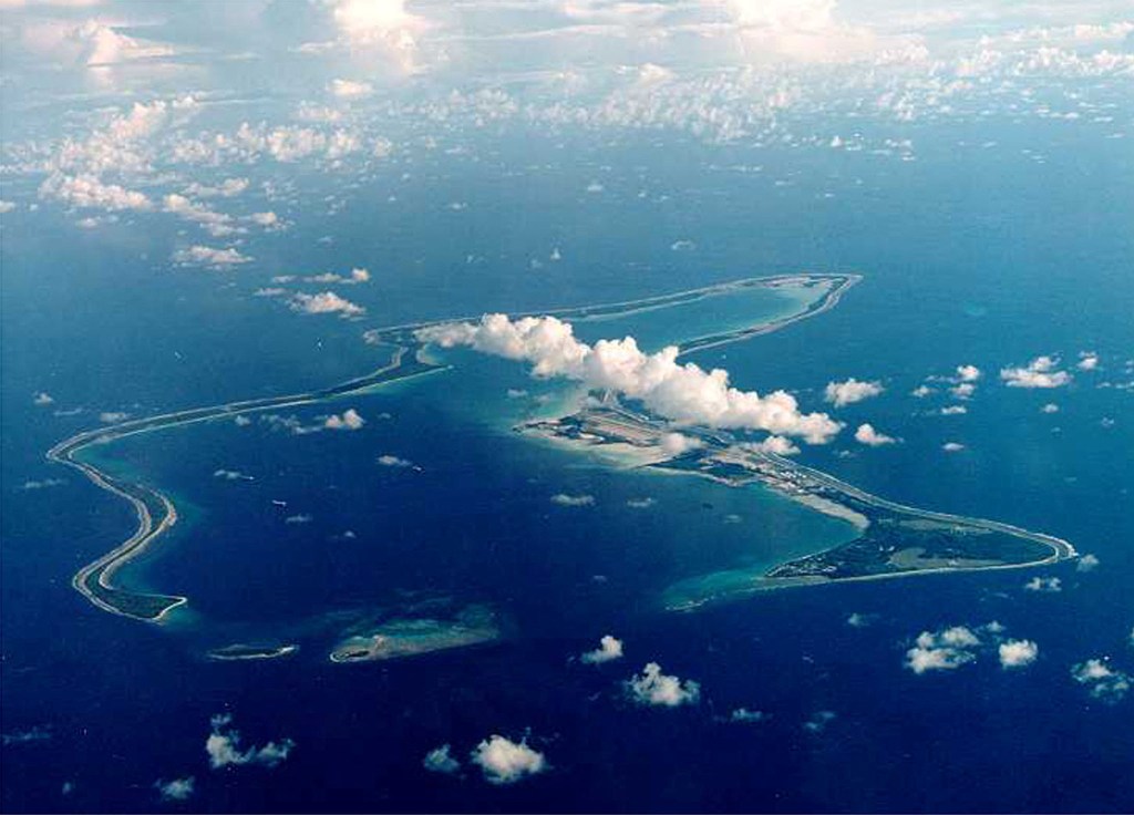 An undated file photo shows Diego Garcia, the largest island in the Chagos archipelago and site of a major United States military base in the middle of the Indian Ocean leased from Britain in 1966.