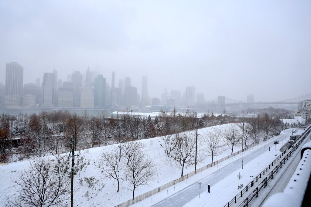 The New York City metro area received over 4 inches of snow in Brooklyn, NY on December 27, 2025.